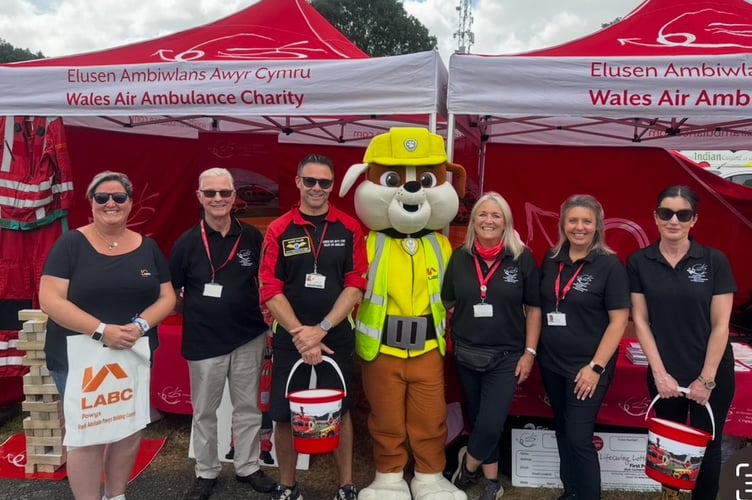 Rubble from Paw Patrol helped Powys Building Control raise funds for Wales Air Ambulance at this year's Royal Welsh Show