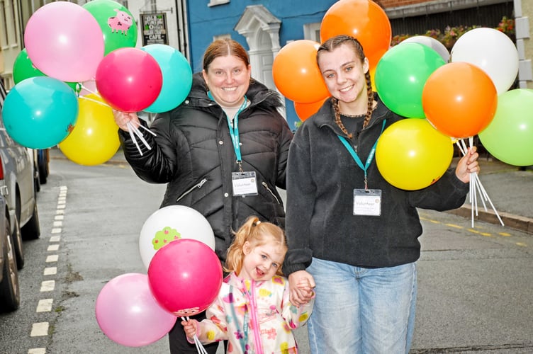 Volunteers handed out colourful balloons at the festival