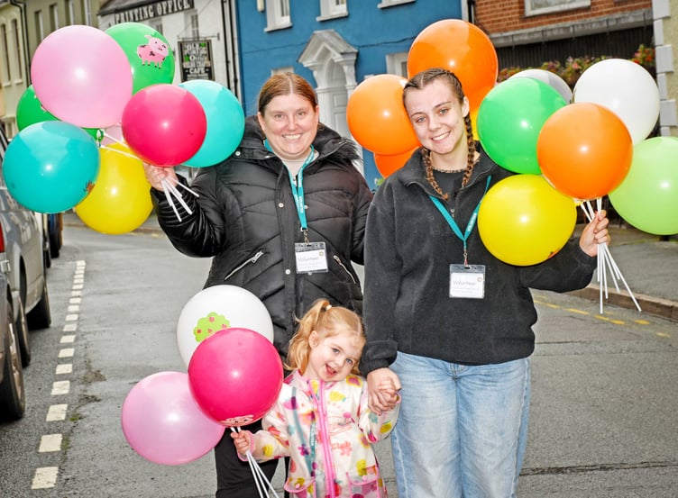 Volunteers handed out colourful balloons at the festival