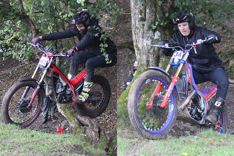 Left is Expert class winner Gary Jenkins catching air during the trial and right is Intermediate class winner Jason Galvin