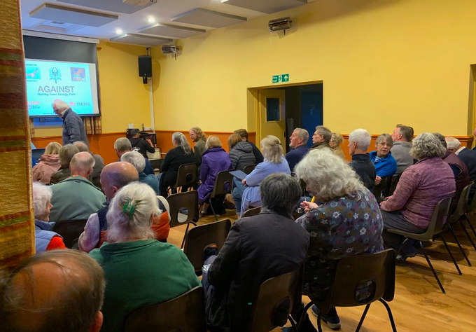 Around 70 people attended the Llanfihangel Nant Bran public meeting