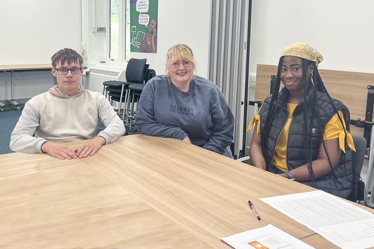 Three members of the youth-led grant scheme panel, left to right: Aaron, Lottie and Deborah