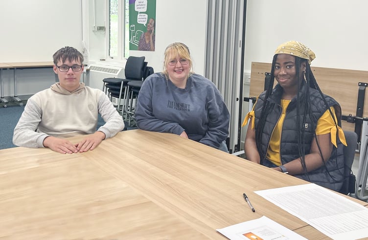 Three members of the youth-led grant scheme panel, left to right: Aaron, Lottie and Deborah
