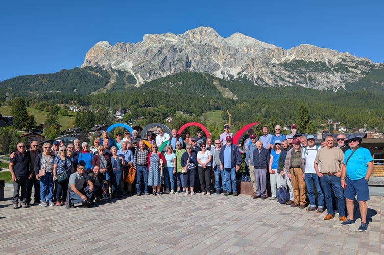 The whole group in Cortina, the hosts of the Winter Olympics 2026