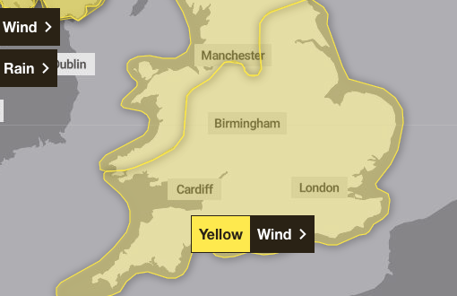 Mid Wales placed under yellow weather warning due to Storm Amy