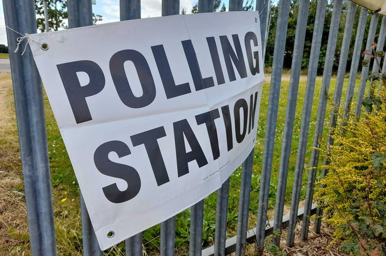 Polling Station sign.
