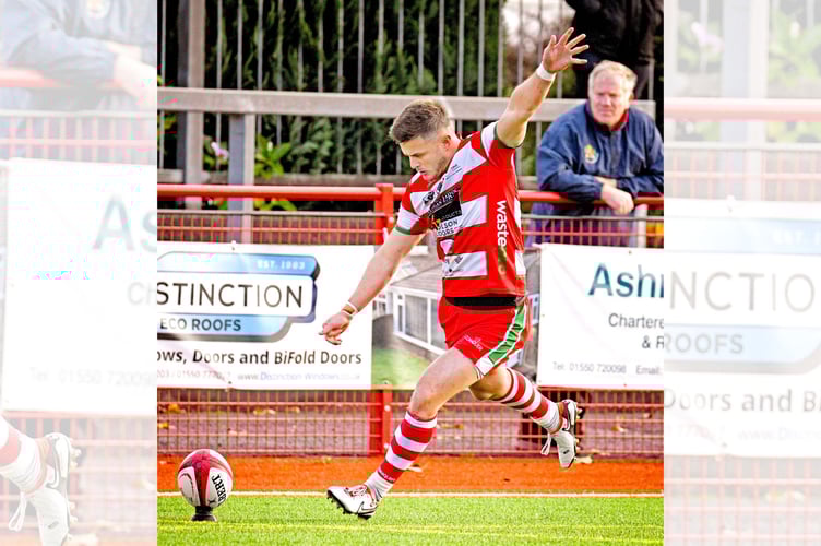 Ioan Hughes slots the match-winning conversion for Llandovery
