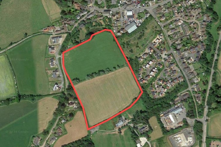 An outline of the proposed development site