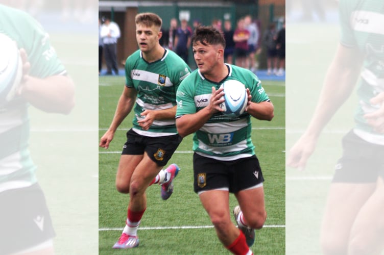 Rhys Davies impressed at outside half (No. 10) for Brecon