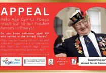 Age Cymru's call to reach Powys Veterans missing out on support in later life