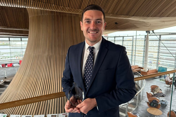 James Evans with the award