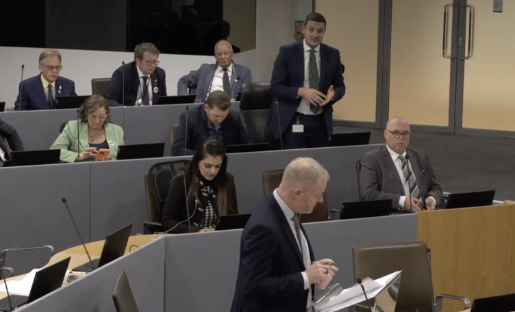 James Evans MS also questioned the Health Secretary on stroke care provision in north Powys