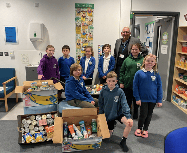 School donates to Brecon Food Bank for Harvest Festival celebrations