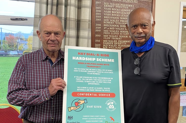 Volunteer drivers Neil James and Ed Jonas at the launch of the expanded Hardship Scheme