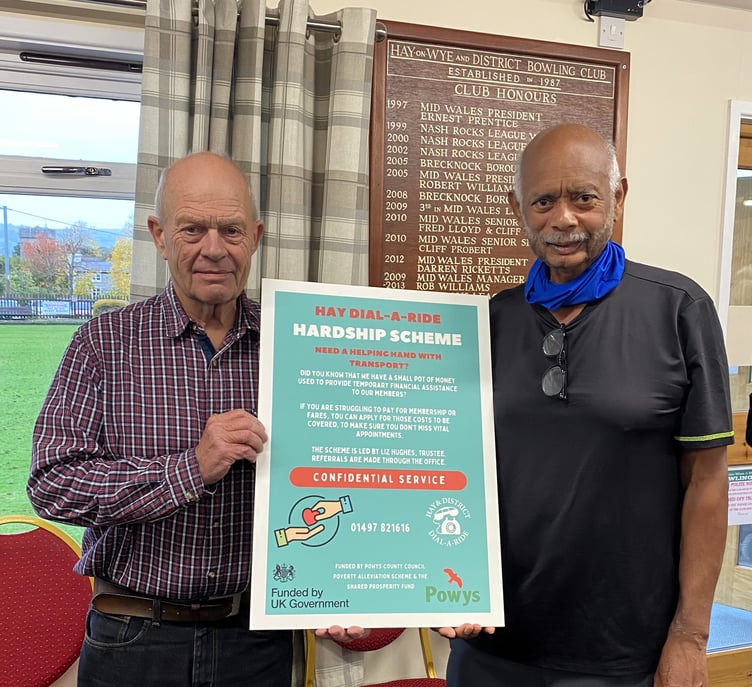 Volunteer drivers Neil James and Ed Jonas at the launch of the expanded Hardship Scheme