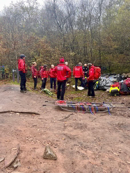 A walker is assisted by Central Beacons Mountain Rescue Team after dislocating her shoulder