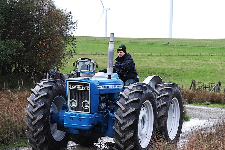 The winning vintage tractor, Nathan Davies driving Martyn Nicholl's County 944