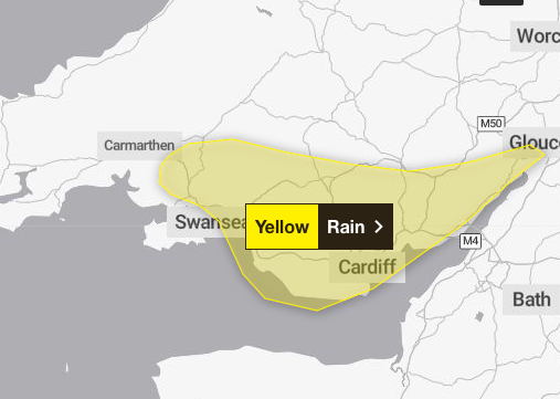Met Office issues yellow rain warning for Tuesday & Wednesday