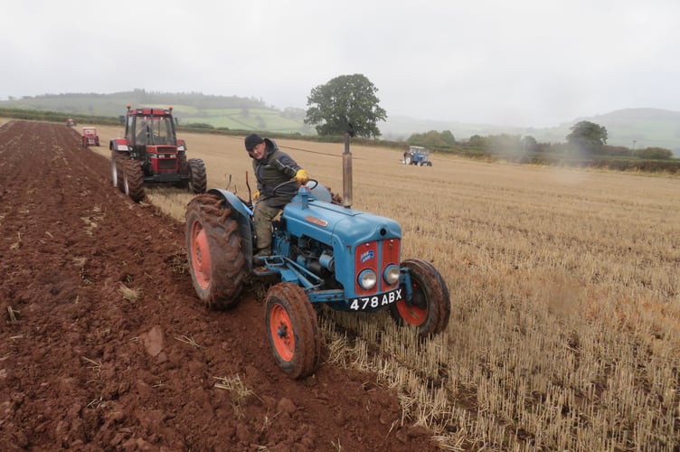 The ploughmen of Defynnog Vintage Club at work during the autumn ploughing day