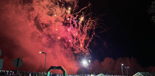 Watch: Brecon firework display lights up the sky at Dering Lines