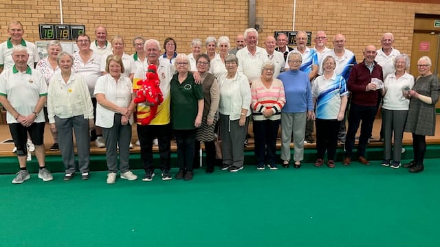 On the far right, the presentation to the two charities, with the tourers also pictured. John Dackers holds ‘The Dragon'