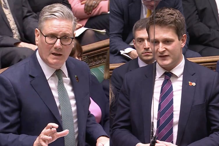 David Chadwick MP and Prime Minister Sir Keir Starmer in the House of Commons