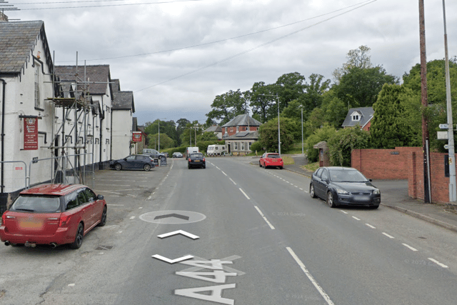 A44 at Penybont currently closed due to collision