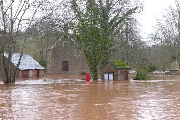 Storm Bert in 2024 brought flood waters through the village