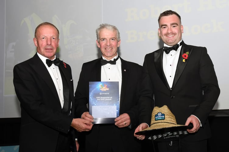 Robert Healey (centre) runner-up for the Supporter of the Year award at the NFYFC Achiever Awards, has given decades of service to YFC members