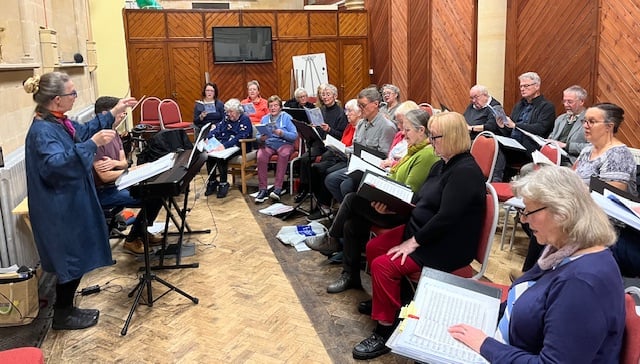 Cantorion-Llandrindod hard at work during rehearsals