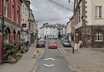Brecon High Street closed due to collision