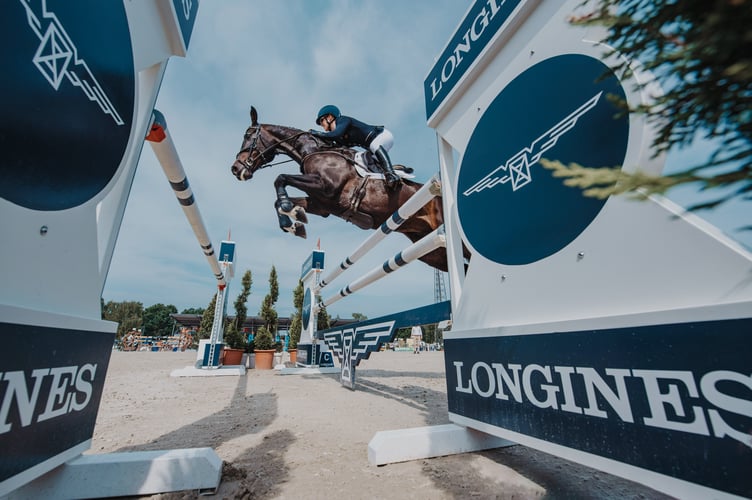 Franky and Guilty Pleasure during the showjumping phase at Luhmühlen Five-Star