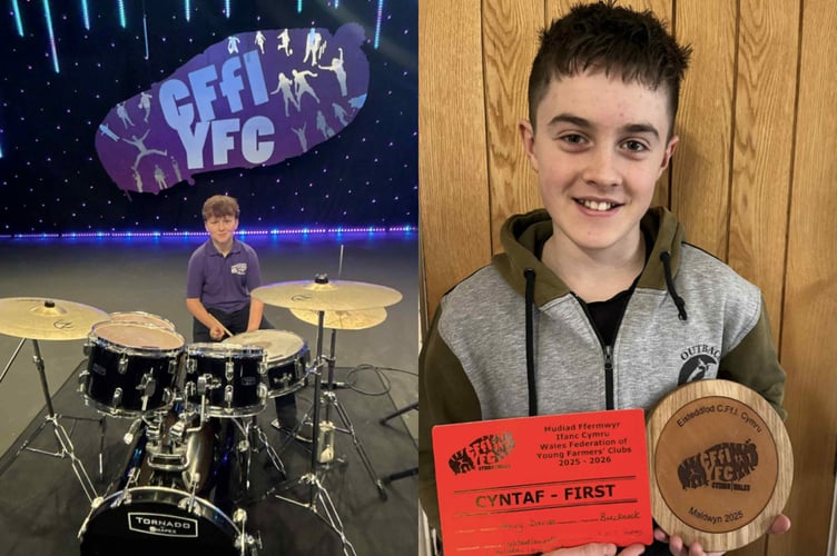 Left is Noah on stage ready for the Instrumental Solo and right is Henry with his award for winning the Poster competition