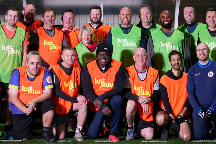 Reward and Recognition Winners meet England Legend Emile Heskey at theHerefordshire FA County Ground, 19th Nov. 2025.(Photo: Jon Super 07974 356-333)