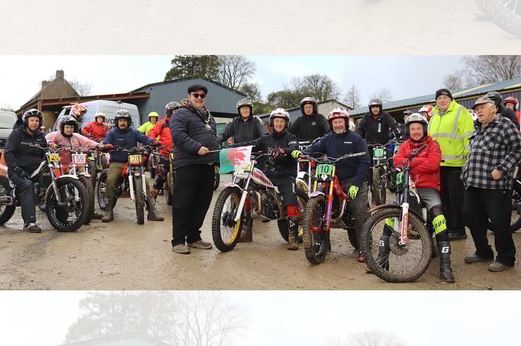 County Councillor Geoff Morgan starting the competitors off at the Billy Mills Trial