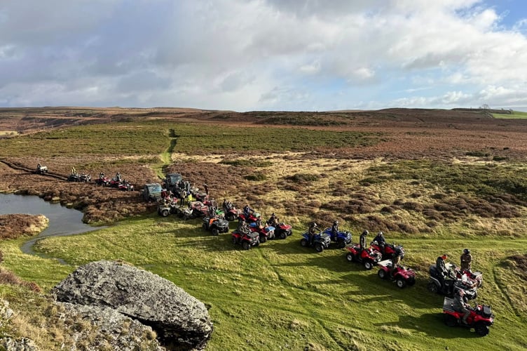 The quad bikes snaking over the hills
