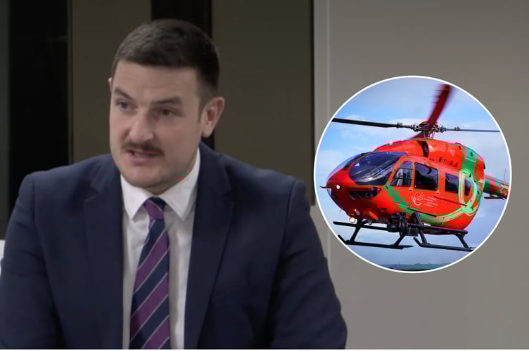 James Evans MS speaking in the Senedd about concerns over air ambulance closures