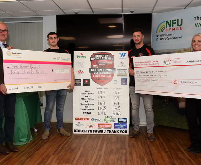 Record-breaking shearers raise £24,000 charity