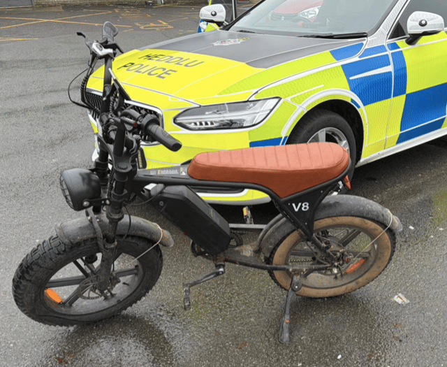 Electric bike seized by police in Powys town