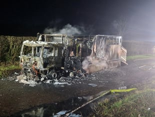 Driver and horse escape unhurt as horsebox destroyed in Libanus blaze