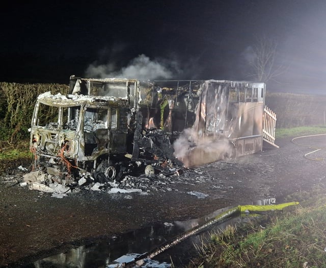 Driver and horse escape unhurt as horsebox destroyed in Libanus blaze