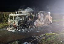 Driver and horse escape unhurt as horsebox destroyed in Libanus blaze