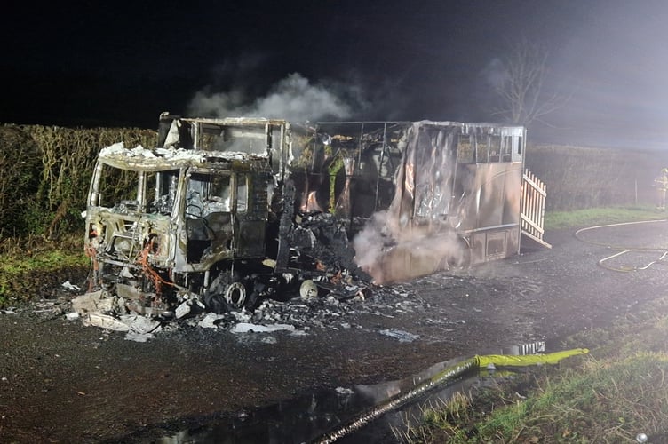 Crews spent more than two hours extinguishing the blaze and damping down the scene