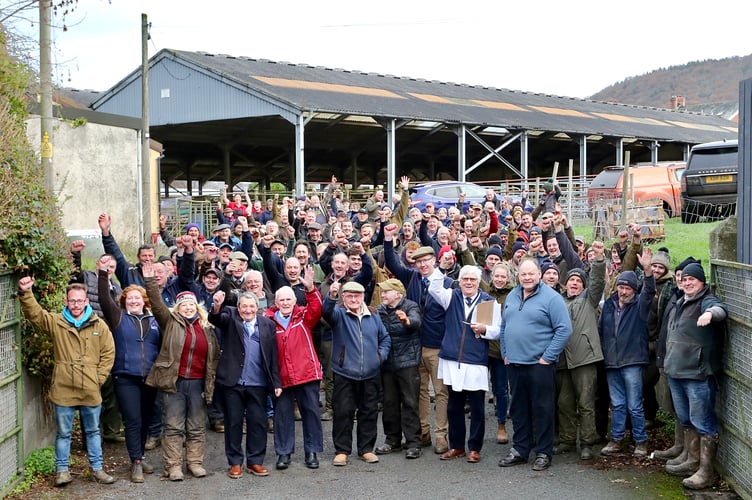 A group shot to celebrate 100 years of Talgarth Market