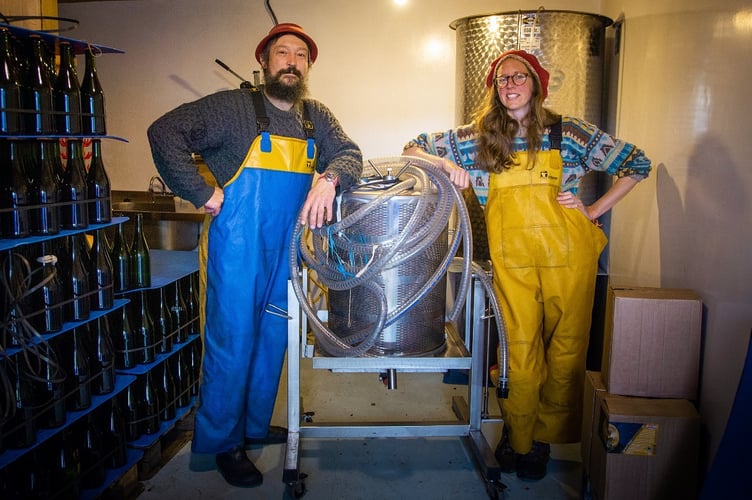 Tom Tibbits and Lydia Crimp at their cidery 