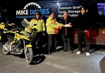 Llandrindod business raises nearly £3,000 for Blood Bikes Wales