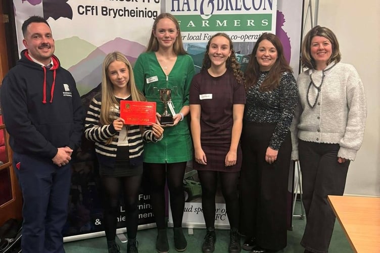 Welsh under-16 public speaking team: Lowri, Kaitlin and Evie (Darcy not pictured)