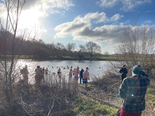 Boxing Day madness at Glasbury as swimmers descend on the Wye