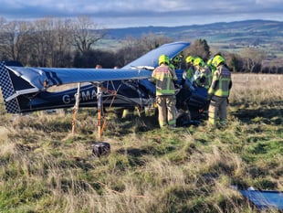 Pilot rescued after light aircraft crash-lands near Talgarth