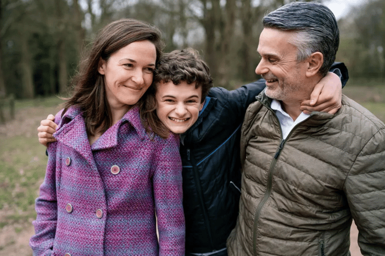 Frank Cleal with mum Emma and dad Ed